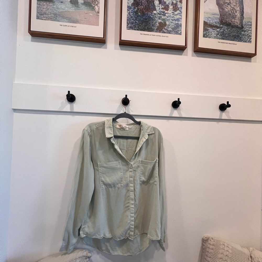 Light Green Button-Up Blouse